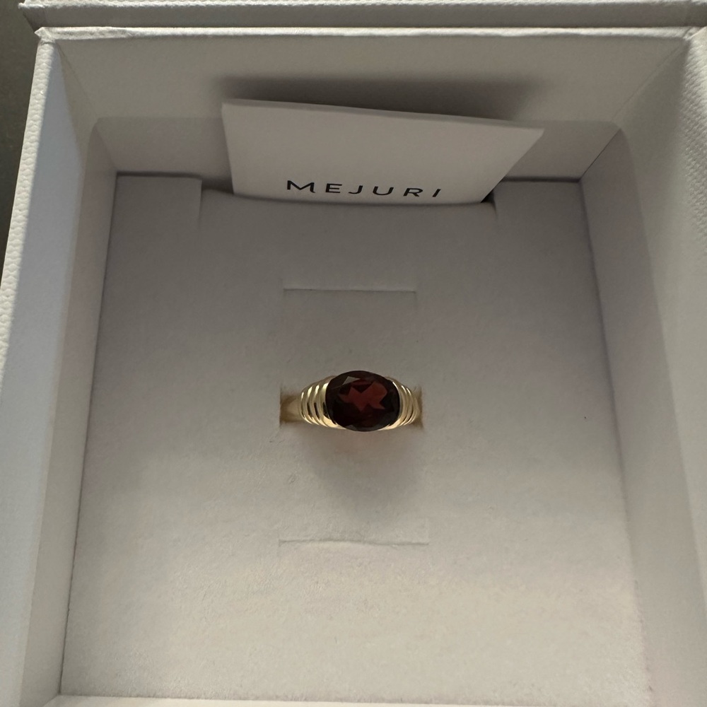 Mejuri 14k Gold Ring with Garnet Stone